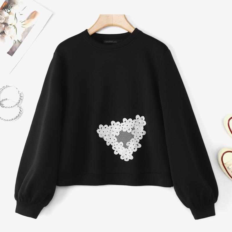 ZANZEA Moteriški kasdieniai apvalaus kaklo ilgomis rankovėmis rudeniniai megztiniai