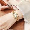 Ladies' high-value fashion bar scale square dial buckle shaped steel strip inlaid with diamonds outer shell quartz watch