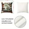 Cute Kitten Print Pillows With Books Pattern Polyester pillowcase, sofa decorative cushion cov Headboard Pillow