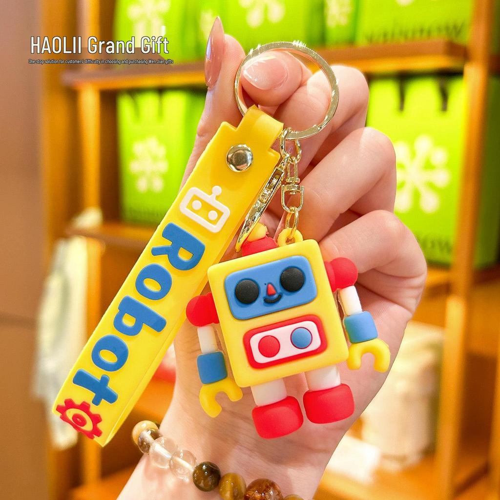 Cute Cartoon Robot Keychain for Kids - Perfect Backpack Pendant & Graduation Gift