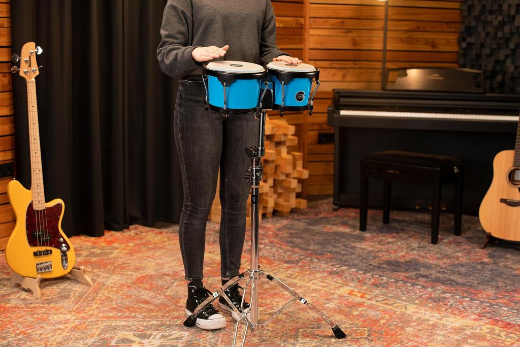 MEINL Percussion Bongo Journey Series Buffalo Head Glacier Blue HB50GB []