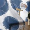 Watercolor Vintage Blue Tulle Curtains for Living Room Bedroom Sheer Curtain for Balcony Hall Fashion Printed Home Drapes