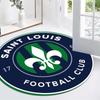 Saint Louis FC Fleur-de-lis Circular Area Rug American Football Club Round Floor Carpet Gaming Chair Living Room Bedroom Home Decor Mat