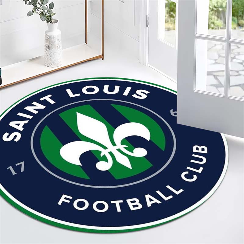 Saint Louis FC Fleur-de-lis Circular Area Rug American Football Club Round Floor Carpet Gaming Chair Living Room Bedroom Home Decor Mat