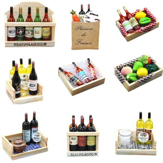 Magnetic Miniature Fridge Sticker Dollhouse Plastic Fruit Wine Glass Accessories