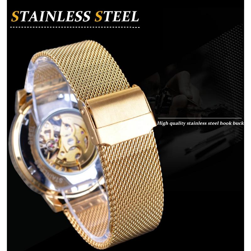 WINNER Pánská móda Ležérní, vyhloubený mechanický strojek, automatické mechanické hodinky