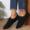 Dames Retro Loafers Puntige Suede Platte Schoenen Veters Dames Casual Sneakers Vrouw Ondiepe Comfortschoenen Antislip Wandelschoenen