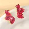 2PC Women's Fashion Irregular Flower Earrings Zircon Accessories Suitable for Date, Party, Festival Gifts