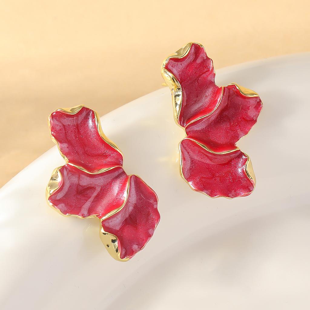 2 Stück Damenmode Unregelmäßige Blumenohrringe Zirkon-Accessoires Geeignet für Date, Party, Festivalgeschenke