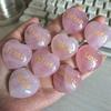 Random1pcs Rose Quartz Heart Inspirational Stone Engraved Love Natural Pink Crystal Valentine's Day Gifts