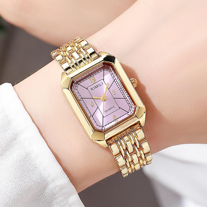 Ladies Square Dress Watch With Precise Quartz Movement For Office And Leisure