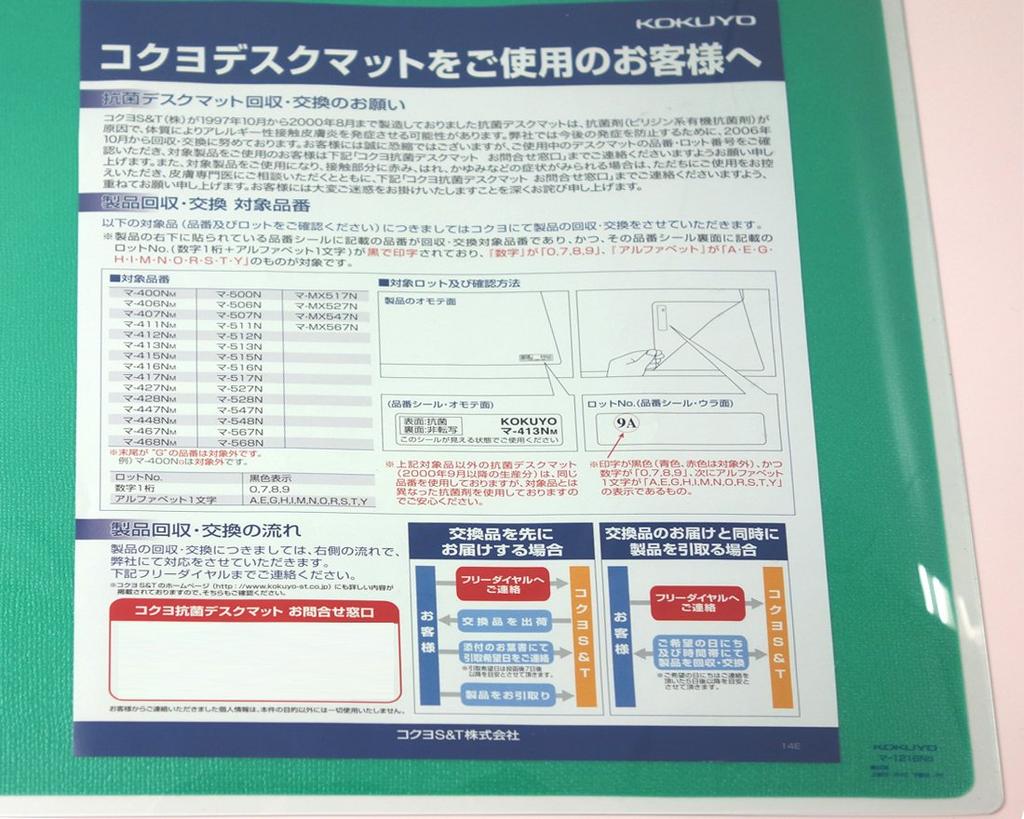 KOKUYO Desk Mat, Soft (Vinyl Chloride), Economy Type, with Underlay, 1047 x 717 cm, MA-1215NG