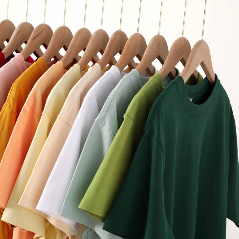 Letní nadměrná trička pro ženy a muže, jednobarevná trička, ležérní dámská korejská streetwear základní jednobarevné mladé cool topy
