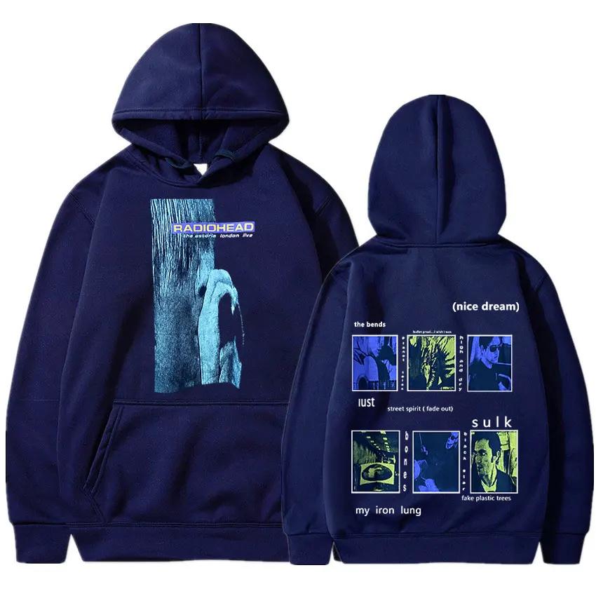 Radiohead Vintage Print Hoodie Men's Gothic Clothes for Teens Hip Hop Rock Band The Bends Music Album Hooded Sweatshirts Unisex