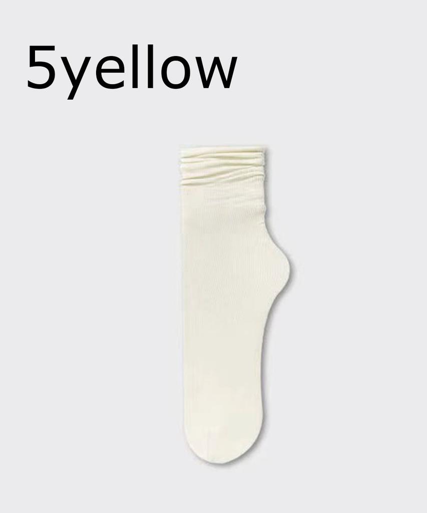 5/10 Pairs Ice Silk Women's Middle Tube Thin Socks Summer Cool Black and White Socks Ice Pile Ladies' Casual Socks