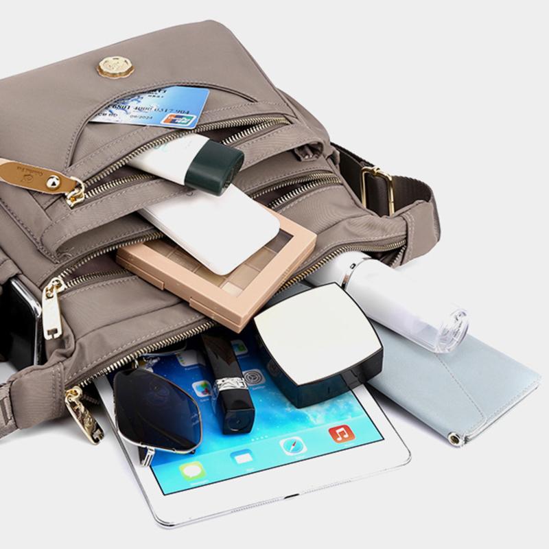 Multi-layer Shoulder Bag Large Capacity Waterproof Nylon Crossbody Bag Ladies Casual Mobile Phone Backpacks