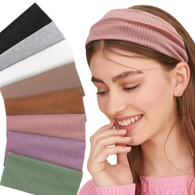 Elastic Solid Color Headband for Women and Men Hairbands Running Fitness Sports Yoga Headbands Threaded Head Band Accessories