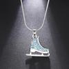 My Shape Skating Shoes Pendant Necklace Ice Skate Shoes Skater Crystal Rhinestone Zircon Charms Fashion Jewelry Girls Women Gift