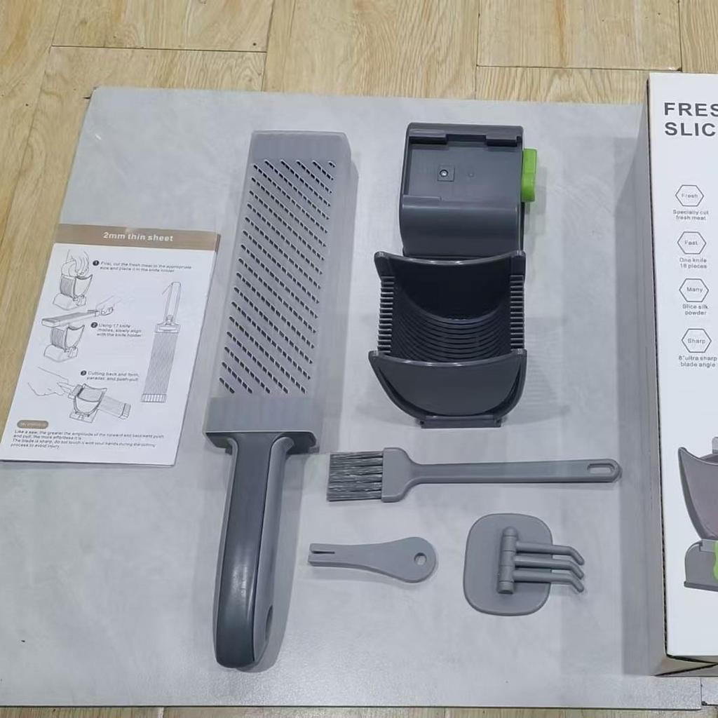 Versatile Manual Meat Slicer for Thin Slices, Cubes, and Mince - Perfect for Kitchen Use
