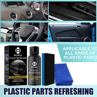 Kit di Rivestimento Rinfrescante in Plastica per Auto OUHOE da 5 pezzi 30/50ML Impermeabile Agente Rigenerante per Parti in Plastica Automobilistiche