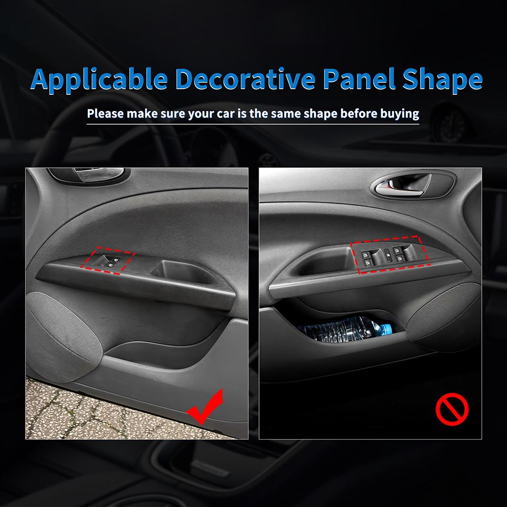 For Seat Altea 2004-2011 2012 2013 2014 2015 2016 Real Soft Carbon Fiber Sticker LHD RHD Car Window Lift Panel Interior Trim
