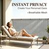 Balcony Privacy Screen, Outdoor Sunshade Fabric, Garden Fence Cover, Apartment Railing Protector with Rope Tie-Downs - Gray