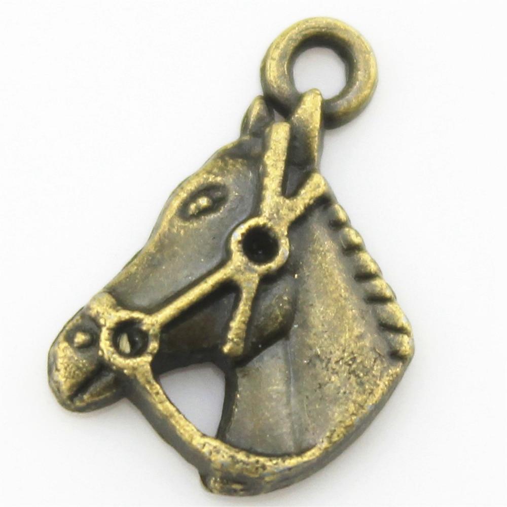 

10шт. Подвески в виде головы лошади, античная бронза, цвет цинкового сплава, 17X13 мм.