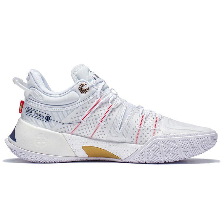 Li Ning CJ-2 Home Court Fabric Synthetic Leather Shock Absorption Non-Slip Wear-Resistant Low-Top Basketball Shoes Men Sneaker White Blue ABAS001-2