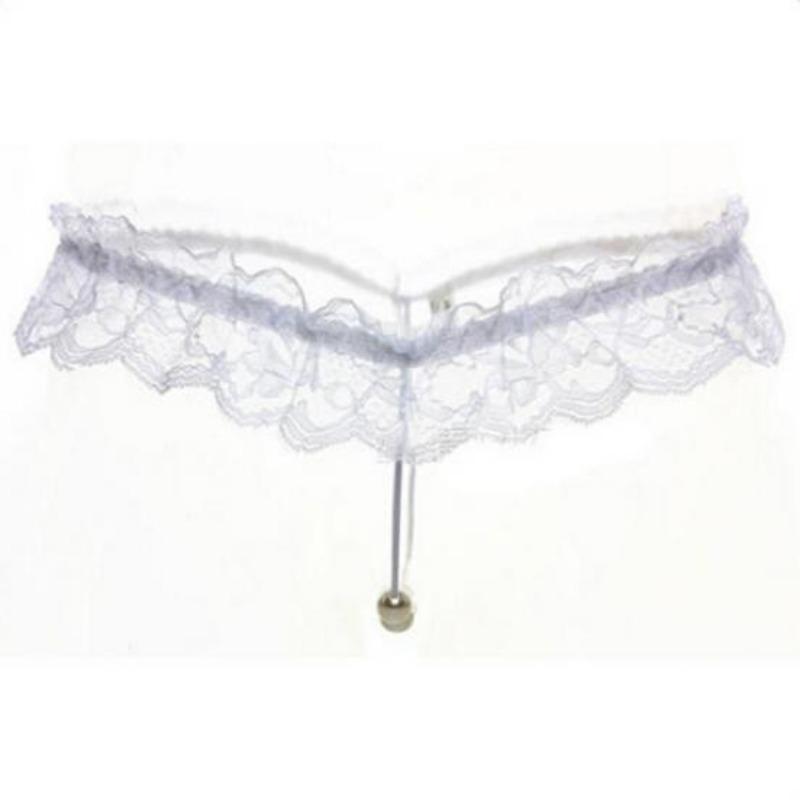 Women's Lingerie Sexy Artificial Pearl Decoration Lace thong Underwear