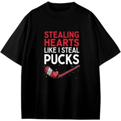 Herz stehlen wie ich Pucks stehle Valentinstag Hockey Süße Jungen Mädchen Teenager T-Shirt Anime Geschenk