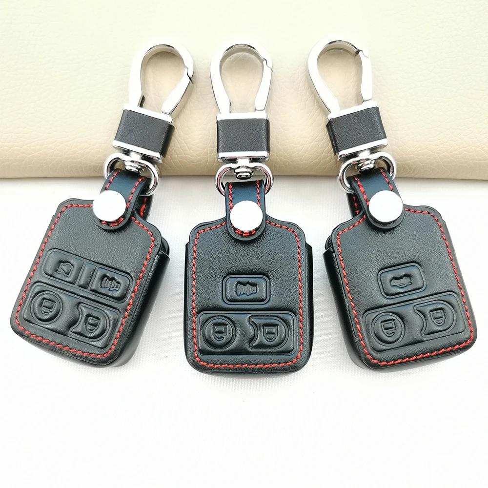 3/4 Buttons Leather Car Remote Key Case Cover For Ford Focus Complete Escape Explorer Mustang Thunderbird Lincoln Transit Town