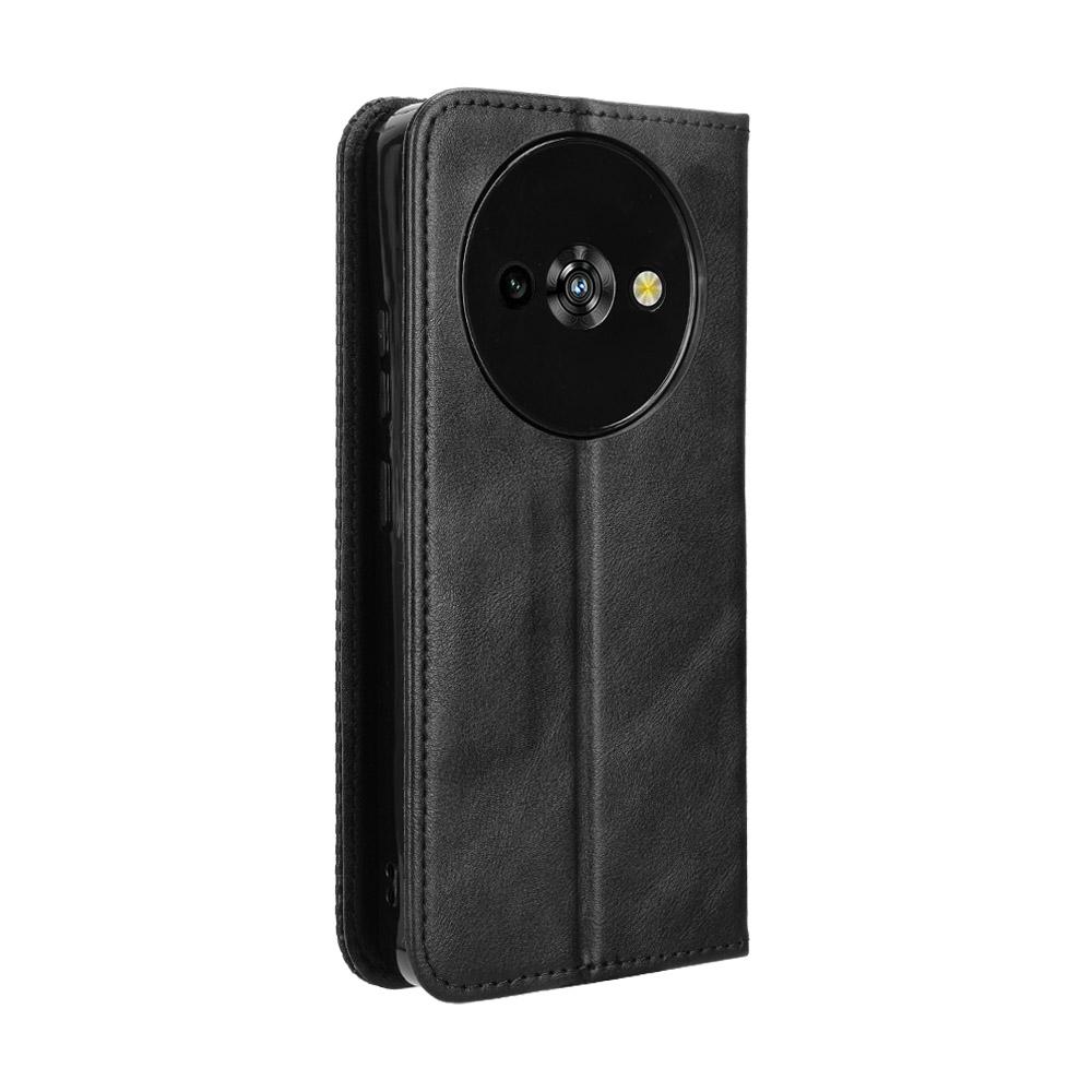 Für Oukitel C59 Pro Lederhülle Brieftasche Ständer Retro Textur Handyhülle