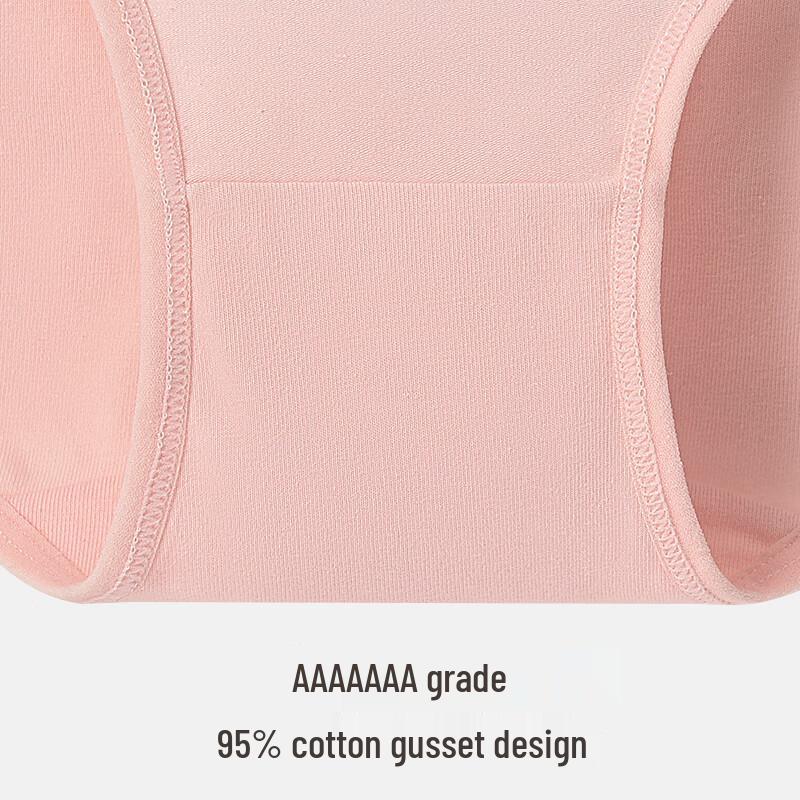 Grace Ful Lady Women's Pure Cotton Antibacterial Mid-Waist Briefs (4-Pack)