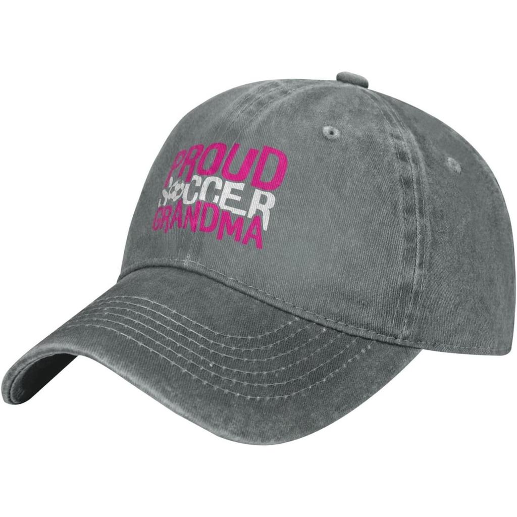 Proud Soccer Grandma Graphic Washed Baseball Cap Casual Cotton Adjustable Hat for Adults