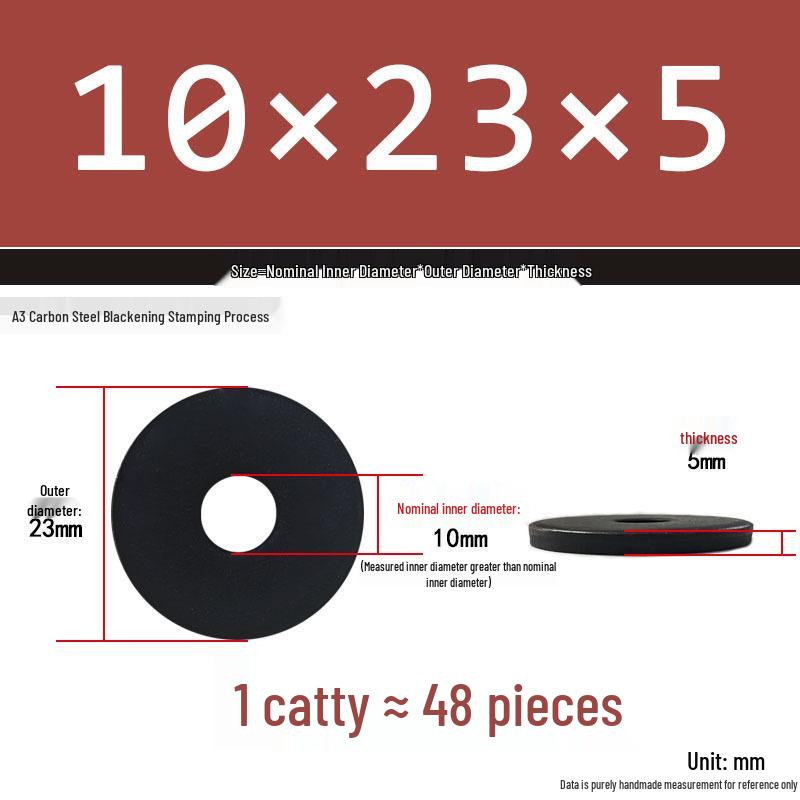 Black Oversized Thickened Round Metal Flat Washer Spacer for Home Use