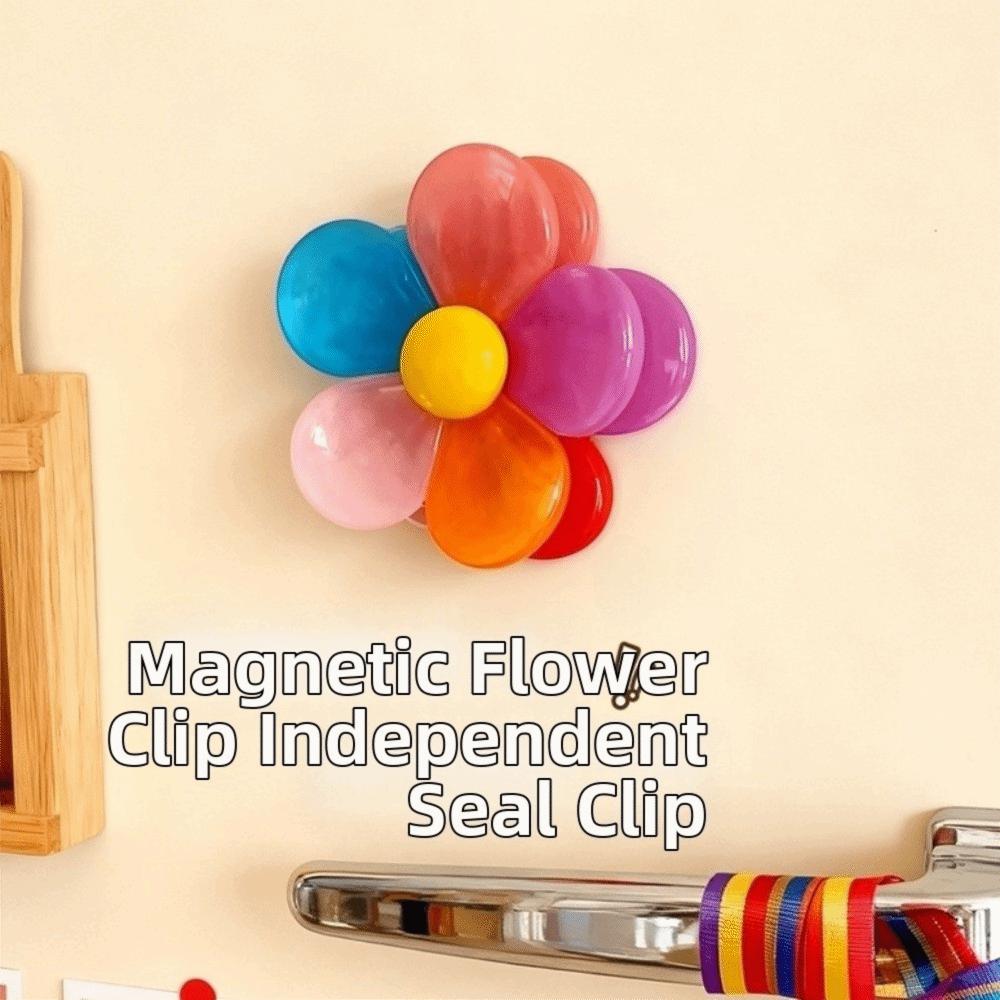 Flower Shape Refrigerator Magnet Moisture-Proof Bag Sealing Clip Magnetic Sealing Clip  Office