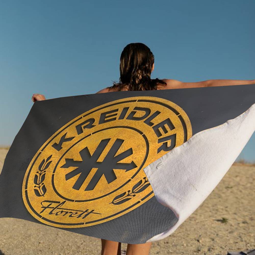 Serviette de Plage Microfibre Logo K-Krei-Dler Absorbante Séchage Rapide Douce Serviette de Yoga Natation Station Balnéaire Alpinisme