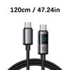 USB C To USB C Cable 100W PD Fast Charging with LED Power Display Nylon Braided Type C Cord for Laptop Phone Tablet