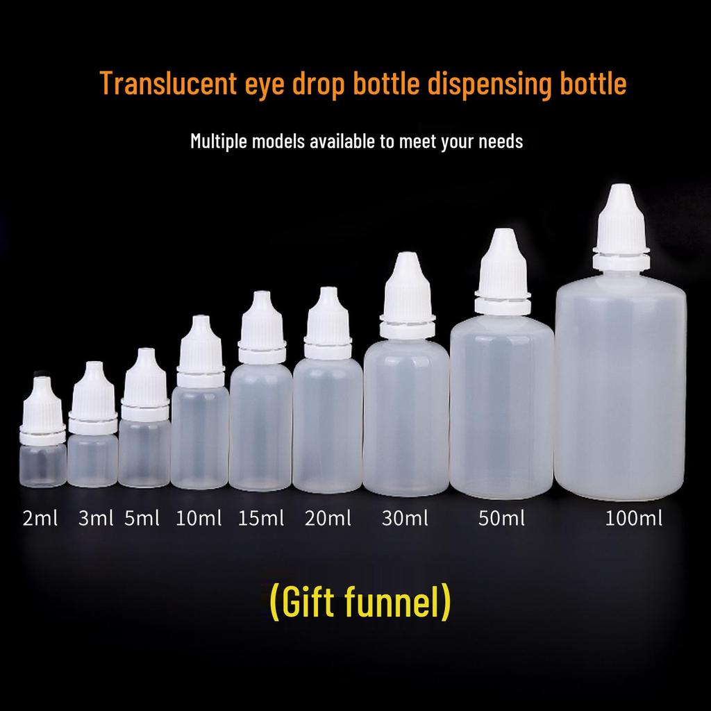 Göz Damlası İçin Beyaz Plastik Sıkılabilir Damlalıklı Şişe - 5/10/15/20/30ml Boyutları Mevcuttur