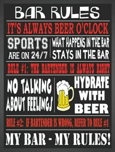 

Bar Rules vintage style metal sign man cave shed Home Decor plaqueAluminum 20x30cm（7.8x11.8inch）
