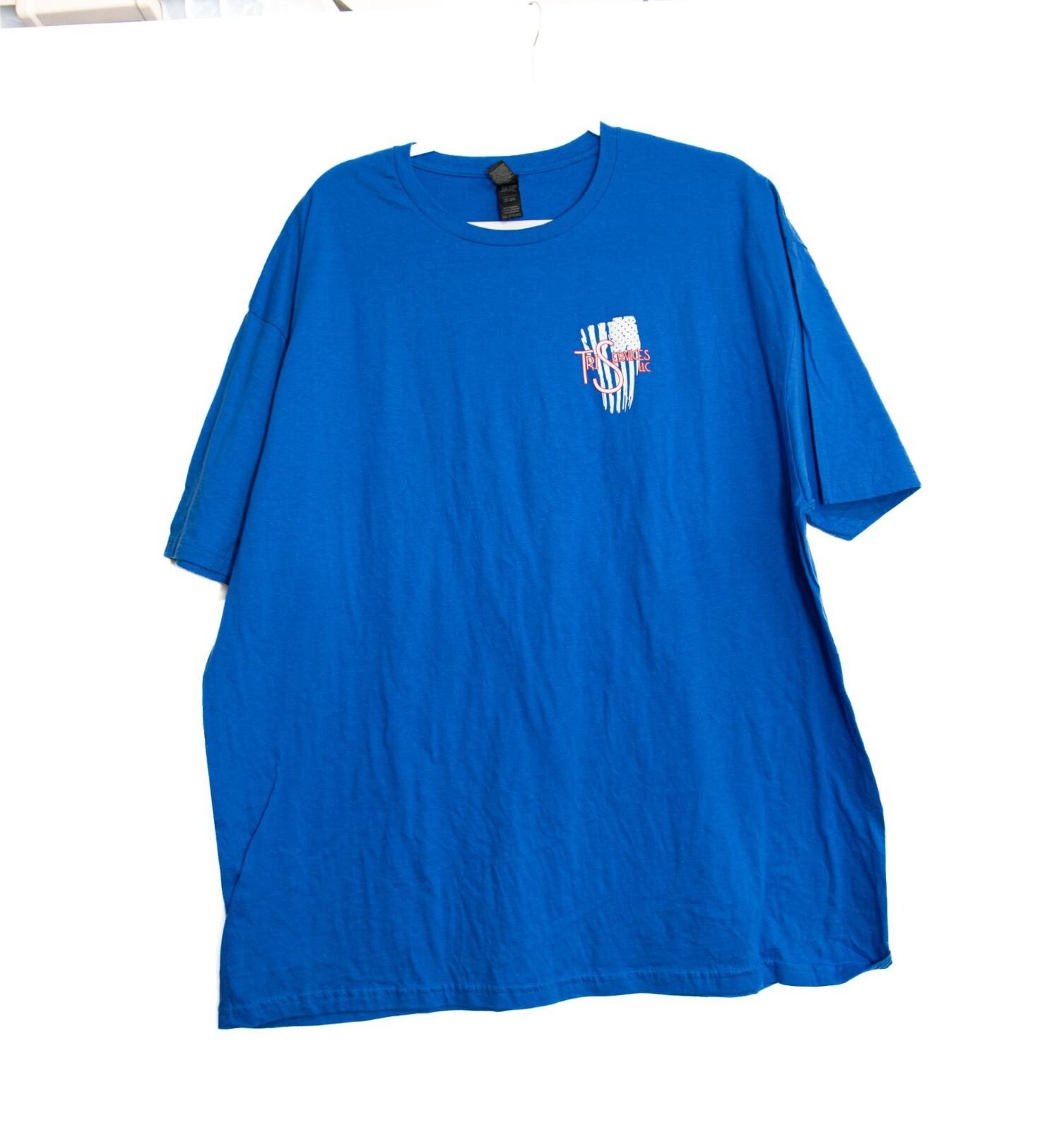 Tri Services LLC Blue Graphic T-Shirt 2XL Cotton Mens Crewneck Casual Tee S