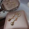Natural freshwater pearl earrings women's pink girl earrings new Edison ear buckles