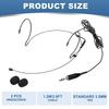 uxcell Ear Hook Headset Microphone Double Over-Ear Omnidirectional Wired Condenser 3.5mm TRS Plug 3.9 Feet Cable Black