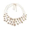 Vintage Multilayer Round Pendant Tassels Necklace Adjustable Length Neckchain Fashion Choker Stylish Women Jewelry