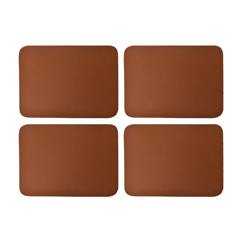 Leather non-slip dining table mat 22cmX16cm 4p Leather mat 22x16cm 4p khaki