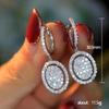 Cao Shi Elegant Rhodium-Plated Oval Drop Earrings for Women - Exquisite Wedding Bridal Style