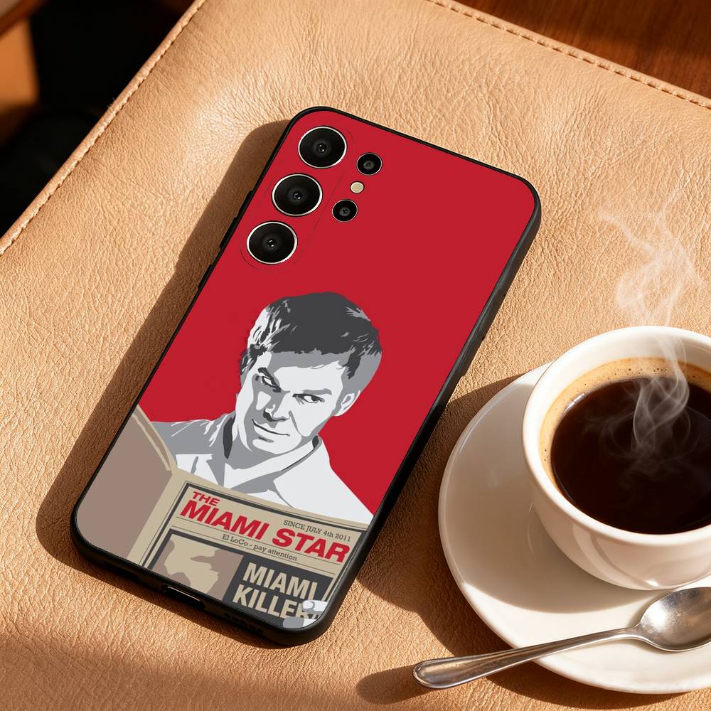 

D-Dexie-D-Dexter M-Morgan Phone Case For Samsung S25,24,23,22,30,21,10,9,Ultra,Plus,Lite,FE Black Soft Case Samsung S20ULTRA5G