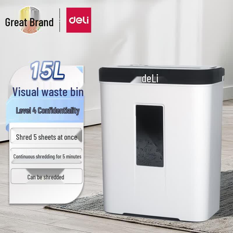Deli Desktop Mini Paper Shredder CN Plug (adapter Included)