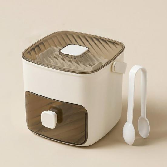 48 Cube Ice Maker with Easy Push Release Lid Ice Bin Built-in Storage Box Ice Cube Tray for Whiskey Cocktails Coffee Beverages