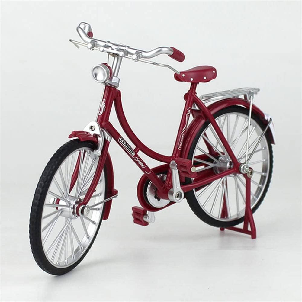 Modelo de Bicicleta Retro de Metal 1:10 Mini Bicicletas Artesanías de Escritorio Bicicleta Clásica Juguete Accesorio para Casa de Muñecas Decoración del Hogar Juguetes para Niños